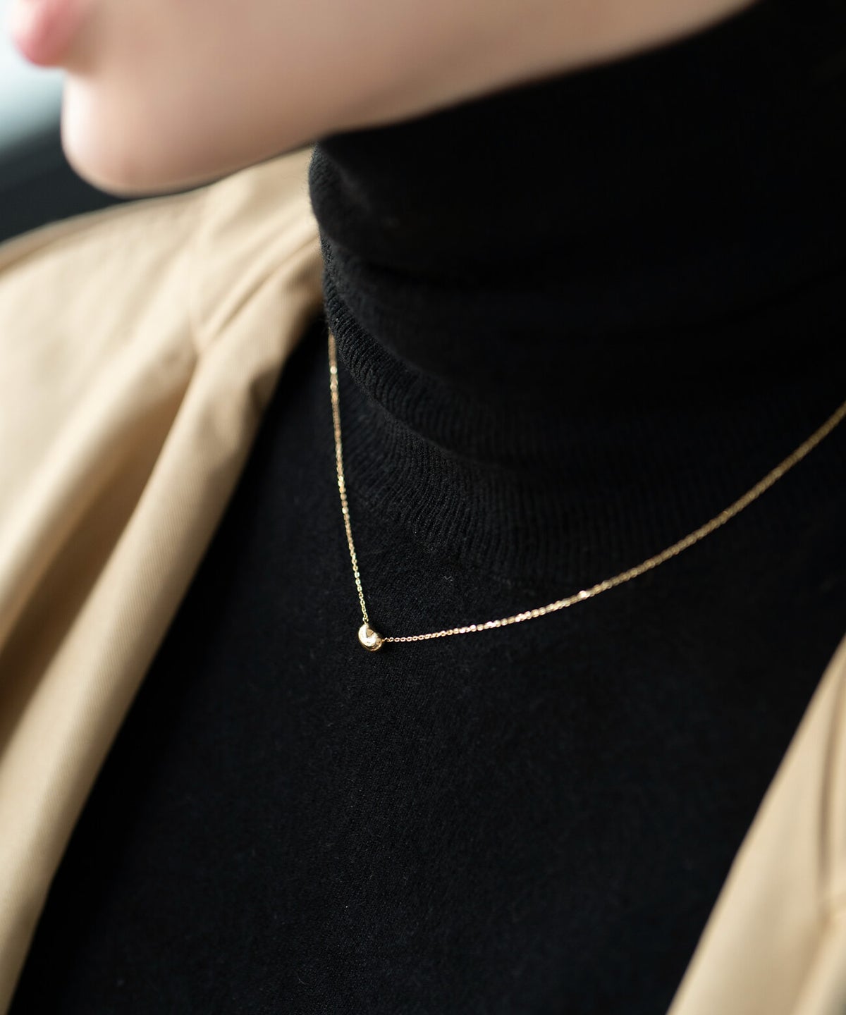 18kネックレスチェーンイエローゴールド【MOLLICAモリカ】18金金属アレルギー対応レディースジュエリーネックレスアクセサリーk18クリスマスギフト女性プレゼント大人カジュアルおしゃれシンプルぷっくりハートエッグモチーフ楕円