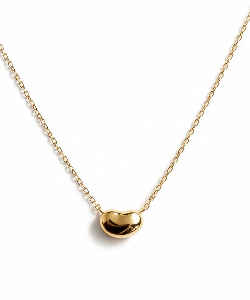 18kネックレスチェーンイエローゴールド【MOLLICAモリカ】18金金属アレルギー対応レディースジュエリーネックレスアクセサリーk18クリスマスギフト女性プレゼント大人カジュアルおしゃれシンプルぷっくりハートエッグモチーフ楕円