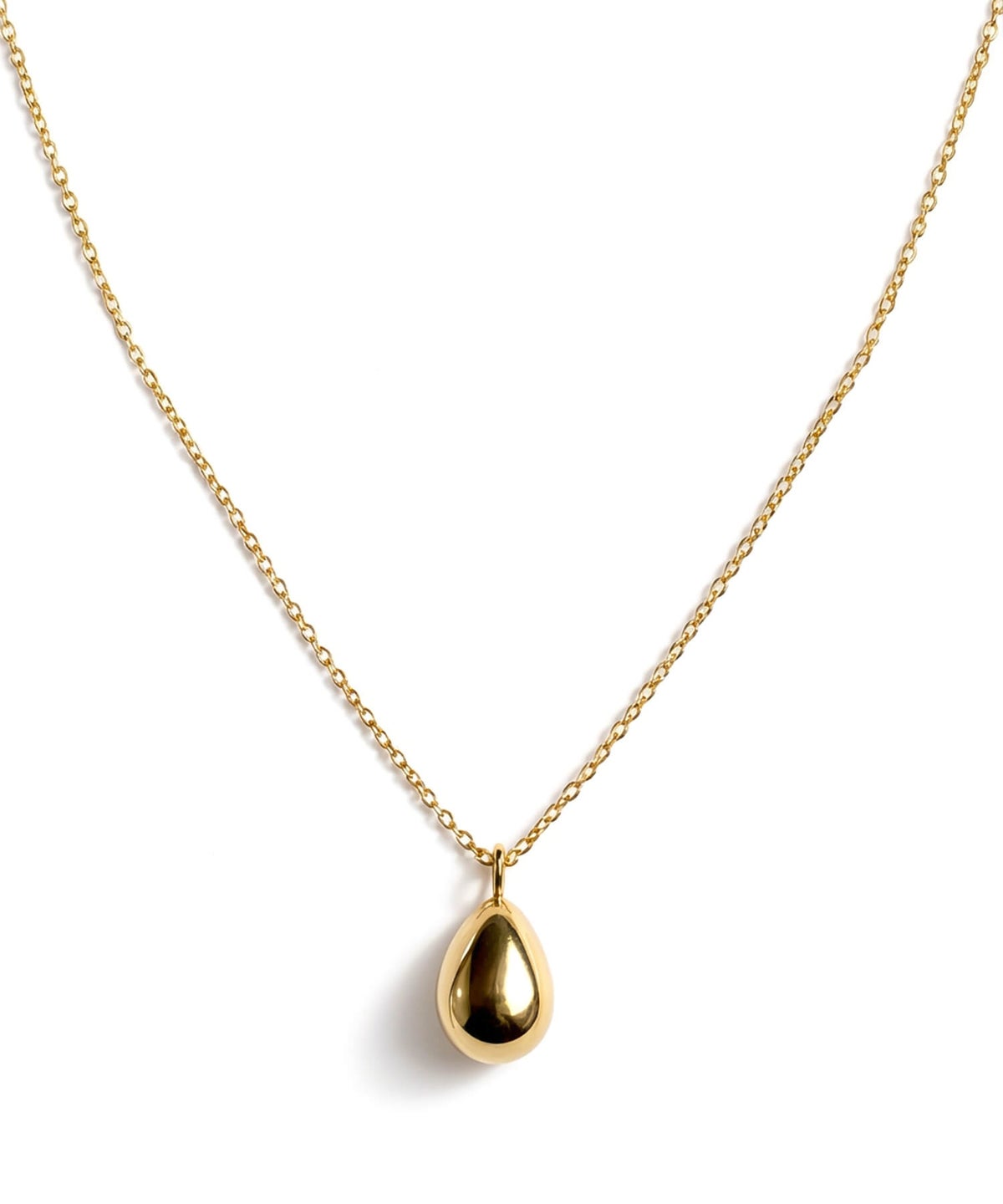 18kネックレスチェーンイエローゴールド【MOLLICAモリカ】18金金属アレルギー対応レディースジュエリーネックレスアクセサリーk18クリスマスギフト女性プレゼント大人カジュアルおしゃれシンプルぷっくりハートエッグモチーフ楕円