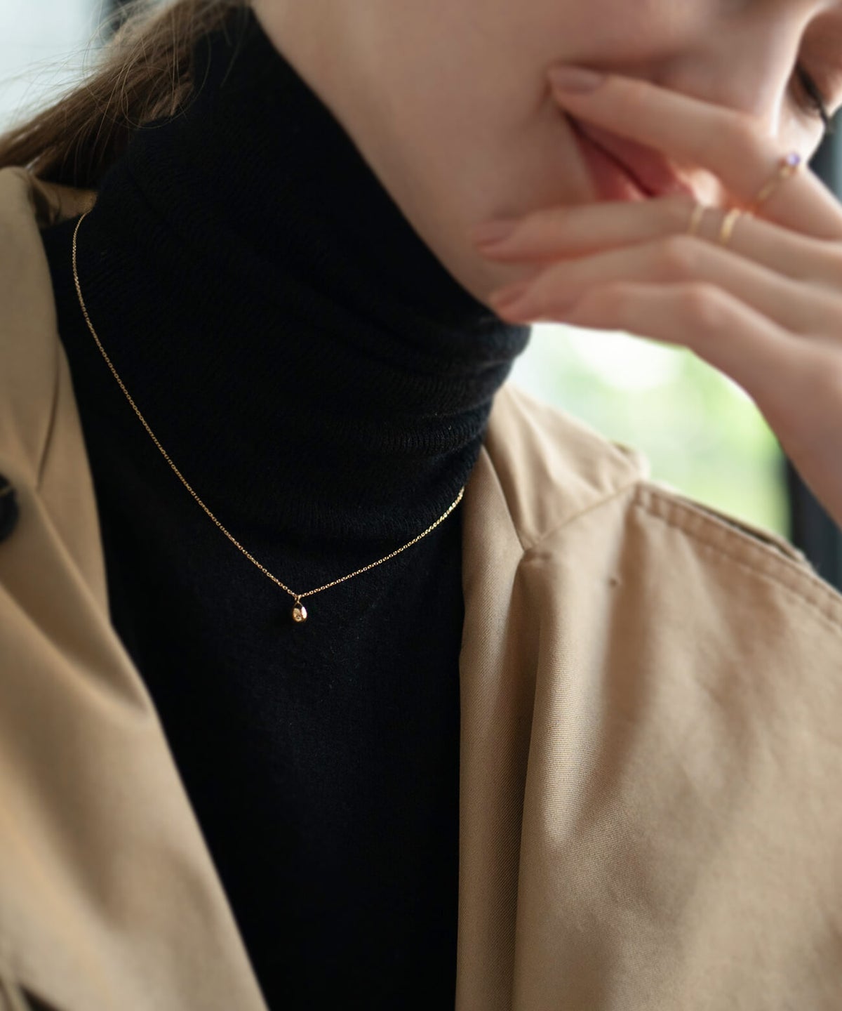 18kネックレスチェーンイエローゴールド【MOLLICAモリカ】18金金属アレルギー対応レディースジュエリーネックレスアクセサリーk18クリスマスギフト女性プレゼント大人カジュアルおしゃれシンプルぷっくりハートエッグモチーフ楕円