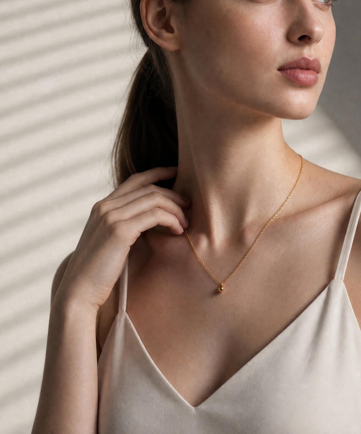 18kネックレスチェーンイエローゴールド【MOLLICAモリカ】18金金属アレルギー対応レディースジュエリーネックレスアクセサリーk18クリスマスギフト女性プレゼント大人カジュアルおしゃれシンプルぷっくりハートエッグモチーフ楕円