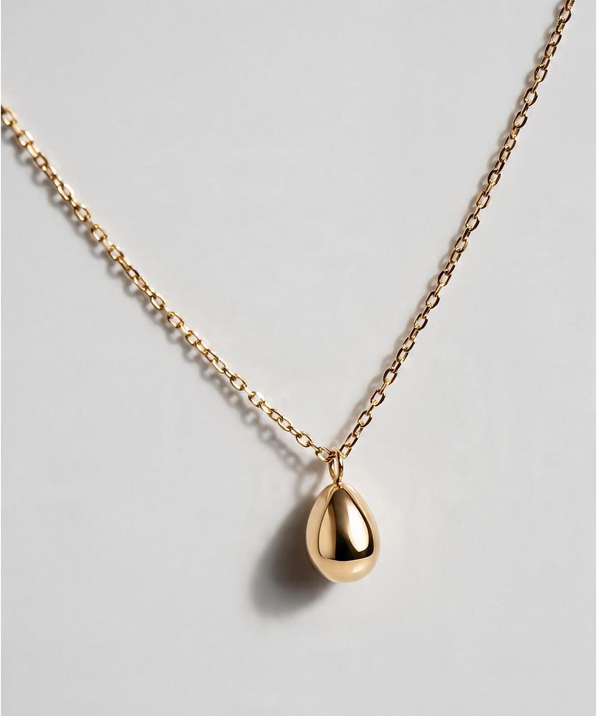 18kネックレスチェーンイエローゴールド【MOLLICAモリカ】18金金属アレルギー対応レディースジュエリーネックレスアクセサリーk18クリスマスギフト女性プレゼント大人カジュアルおしゃれシンプルぷっくりハートエッグモチーフ楕円