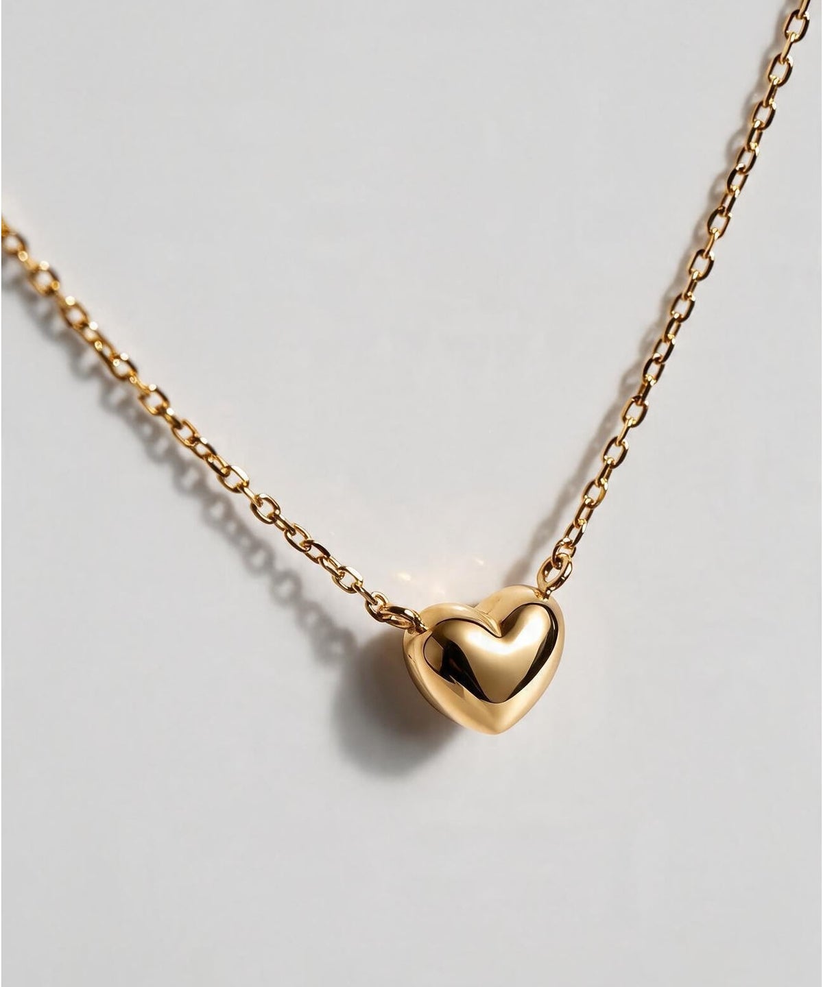 18kネックレスチェーンイエローゴールド【MOLLICAモリカ】18金金属アレルギー対応レディースジュエリーネックレスアクセサリーk18クリスマスギフト女性プレゼント大人カジュアルおしゃれシンプルぷっくりハートエッグモチーフ楕円