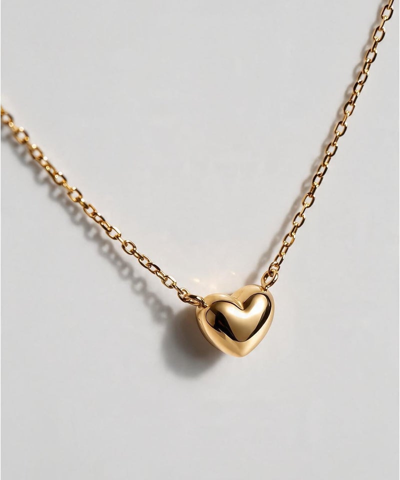 18kネックレスチェーンイエローゴールド【MOLLICAモリカ】18金金属アレルギー対応レディースジュエリーネックレスアクセサリーk18クリスマスギフト女性プレゼント大人カジュアルおしゃれシンプルぷっくりハートエッグモチーフ楕円