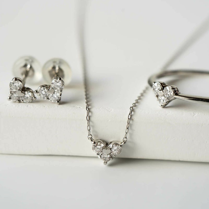 18kネックレスチェーンプラチナダイヤモンドトップ【majerta-nkマジェルタ】18金金属アレルギー対応レディースジュエリーダイヤハートネックレスゴールドシルバーアクセサリーk18クリスマスギフト女性プレゼント大人カジュアルおしゃれシンプル