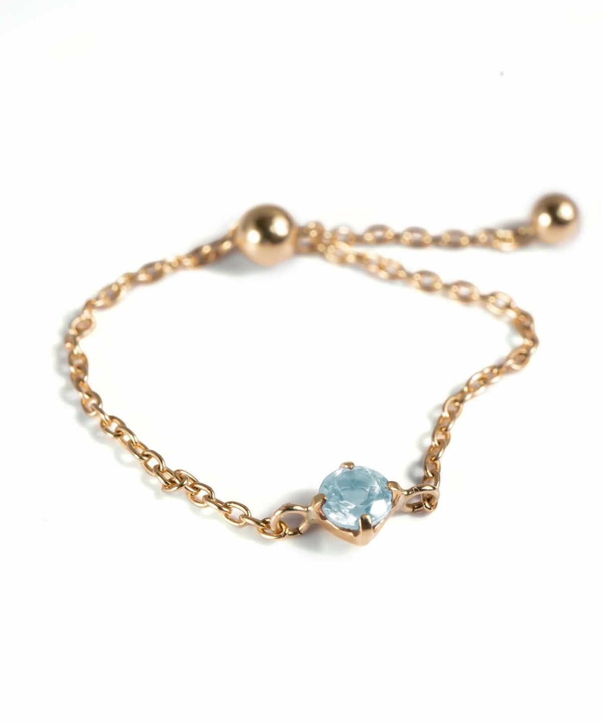 リング指輪18kゴールドレディース【megrez-gemsメグレズ】天然石18金k18チェーンリングフリーサイズ調整可金属アレルギー対応細い繊細極細華奢トゥリングパワーストーンオパールアクアマリンリング重ねづけトレンドクリスマスプレゼント