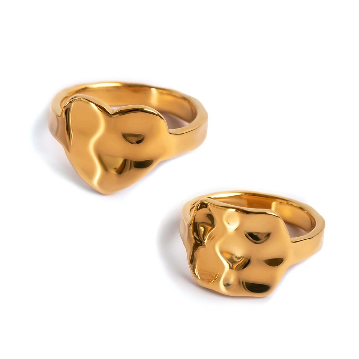 【訳ありアウトレット品】★通常価格→アウトレット価格 リング レディース メンズ ゴールド 指輪 シルバー k18 仕上げ 【Olieolie オリオリ】 ハート スクエア フラットリング 槌目 シルバー925 シンプル 18k 18金 シンプル ゴールド 18K仕上げ シルバーリング Silver925