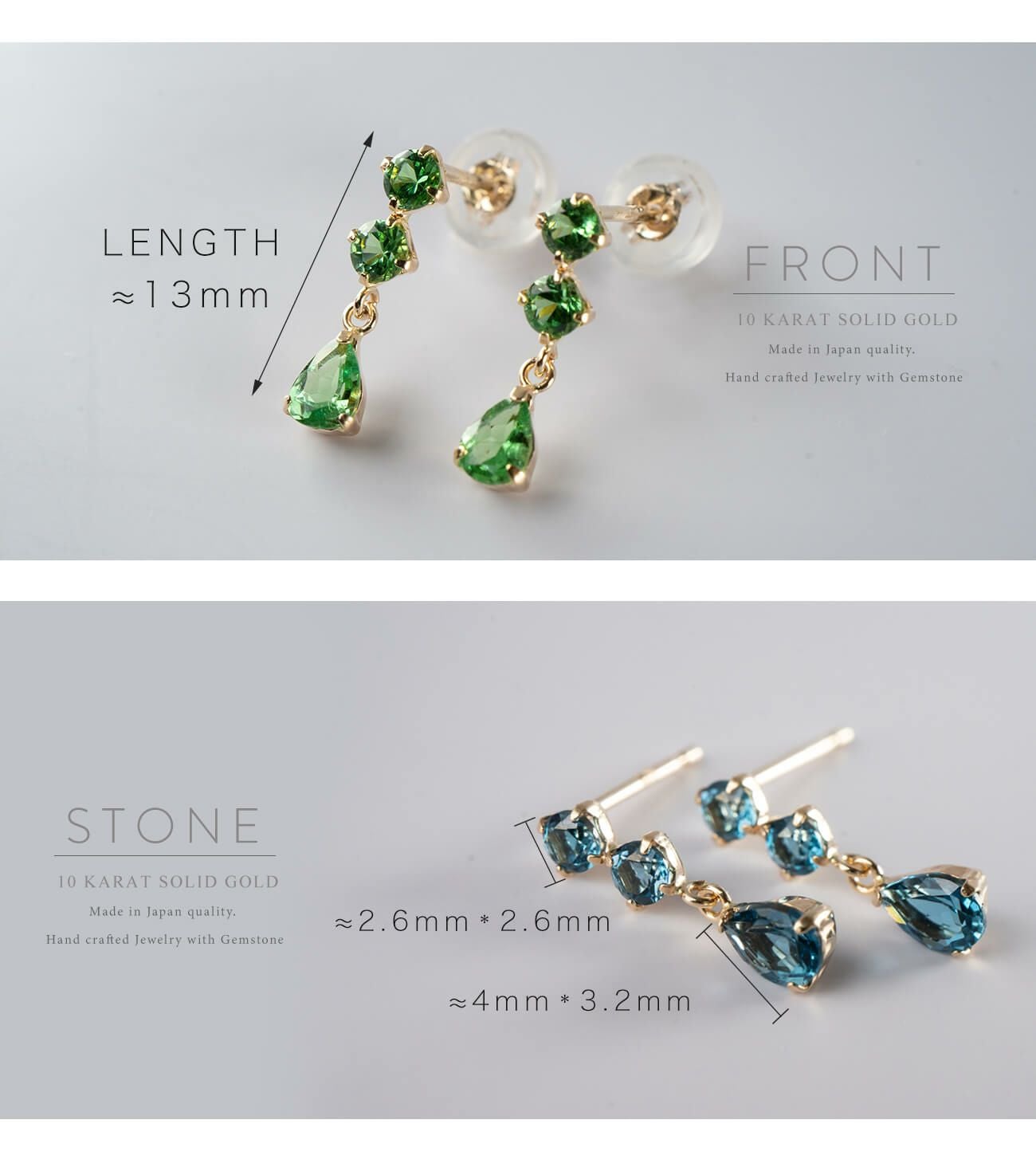 3連 ピアス 揺れる 天然石 金属アレルギー対応 【tresor-trois 3連 ピアス 揺れる 天然石 金属アレルギー対応 【tresor-trois