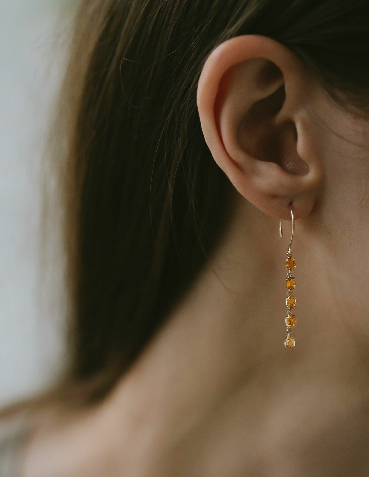 5連ピアス揺れるかわいい天然石金属アレルギー対応【tresor-cinq-peトレゾール・サンク】ピアス10K10金k10ホワイトトパーズシトリン小さめピアス小ぶり大人おしゃれピアスシンプル小さい誕生石エレガント石パワーストーンお守り繊細