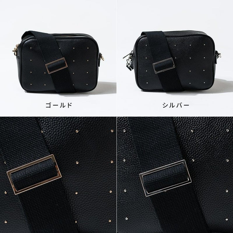 ショルダーバッグレディース斜めがけ大人本革牛革レザーバッグドット水玉スタッズ上品【Verdadotベルダドット】軽い軽量小さめミニバッグミニショルダースマホショルダースクエアかわいいおしゃれ通勤通学旅ギフトプレゼントブランドHAYNIヘイニ