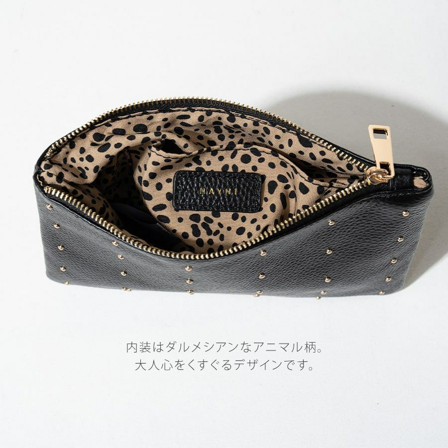 ポーチ レディース 大人 本革 牛革【Dot leather pouch ドットレザー
