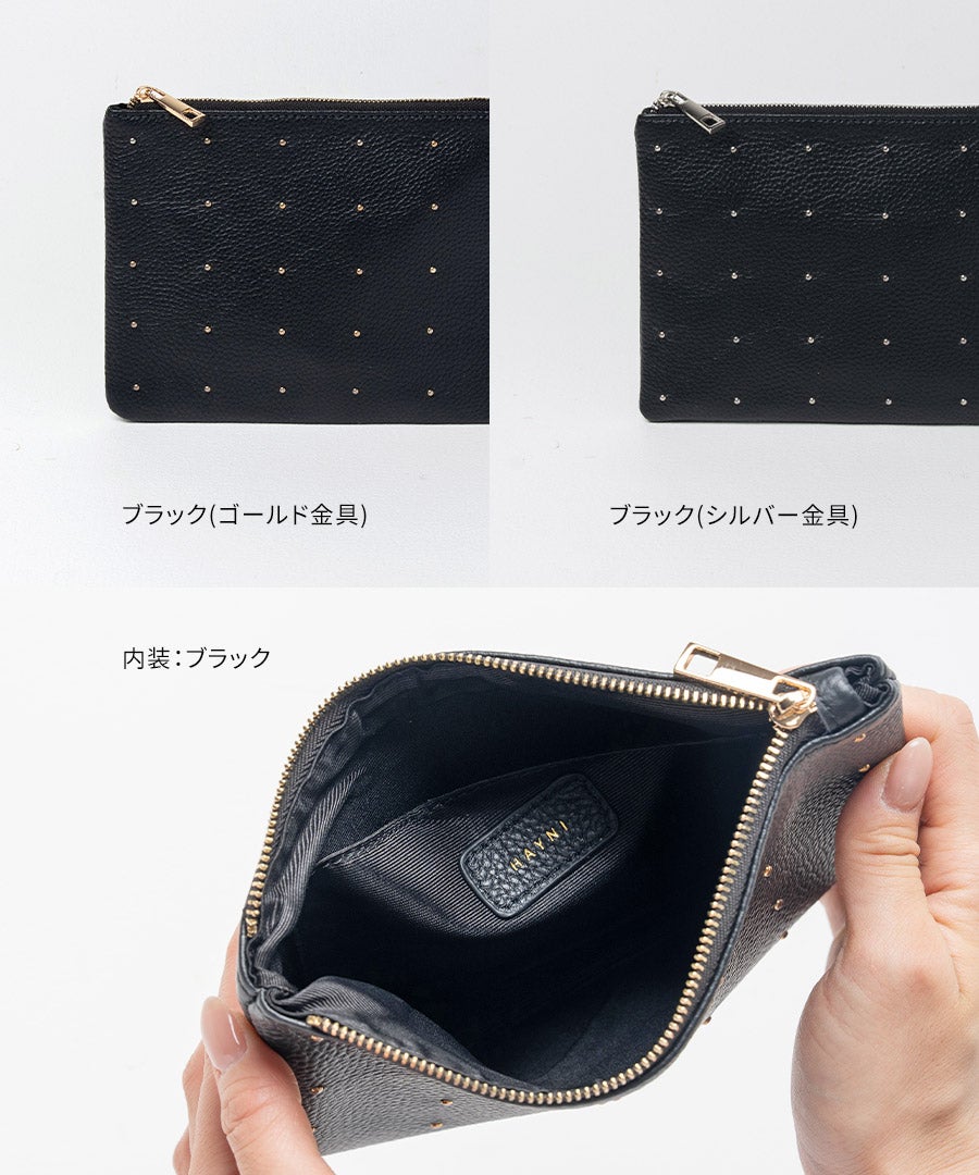 本革 レザー ポーチ M ドットレザーポーチM