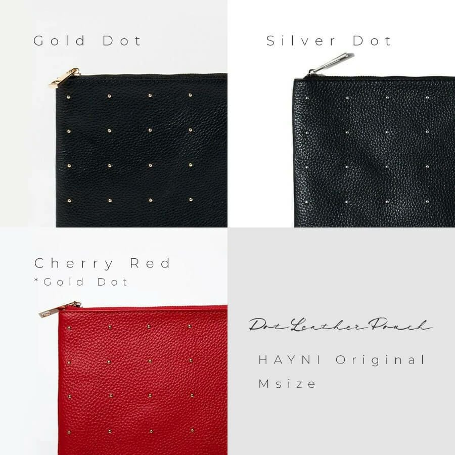 ポーチ レディース 大人 本革 牛革【Dot leather pouch ドットレザー