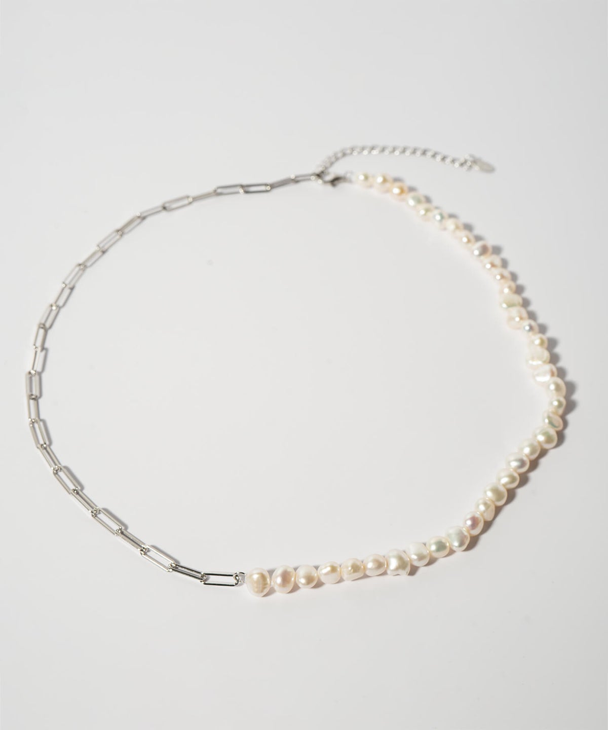 パールネックレスバロックパールレディースシンプル【Afrizo-Miktos-NKアフリジオ・ミクトス】小粒シルバーゴールドネックレスチェーン金属アレルギー対応シルバー925silver925小豆チェーン長さ40cm+5cmおしゃれ大人