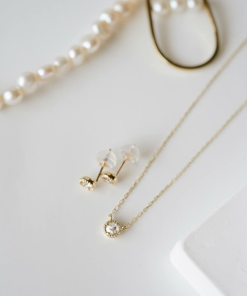 ダイヤ10kチェーンネックレスレディース金属アレルギー【asteri-vega-nkアステリ・ベガ】ダイヤモンドk10ネックレスドロップラウンド丸10金クリスマスギフト女性プレゼント大人シンプル華奢緻密細い滑らかネックレス40cm40センチ上品