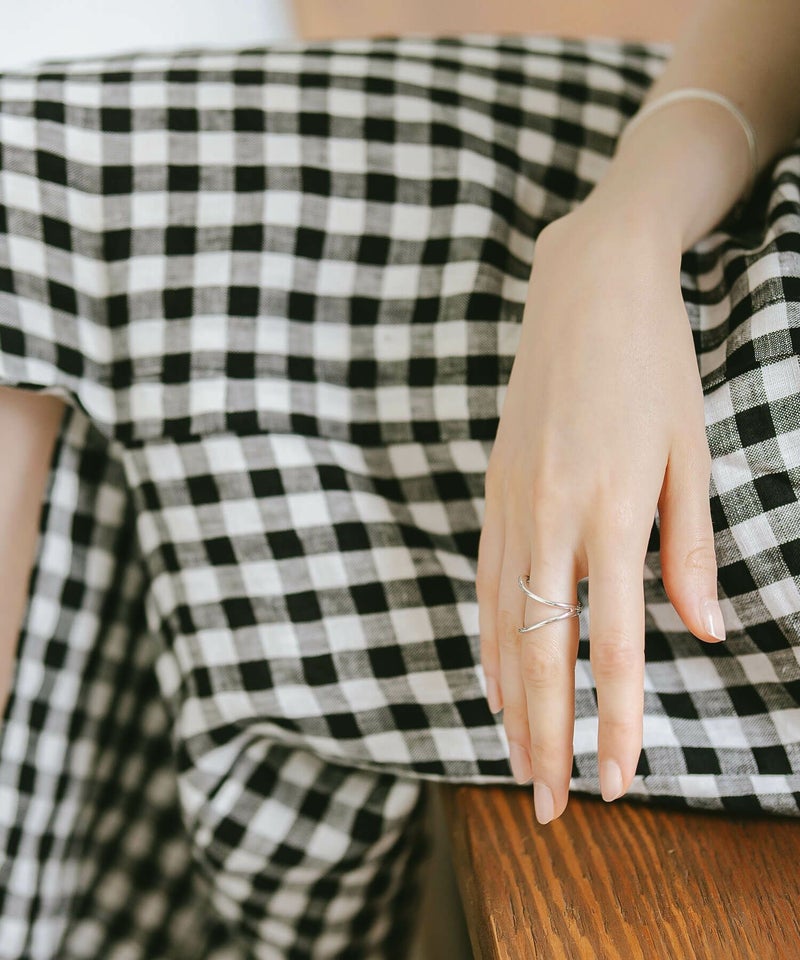 シルバー925 リング メンズ レディース 重ねづけ Vバンド リング  Vライン V字