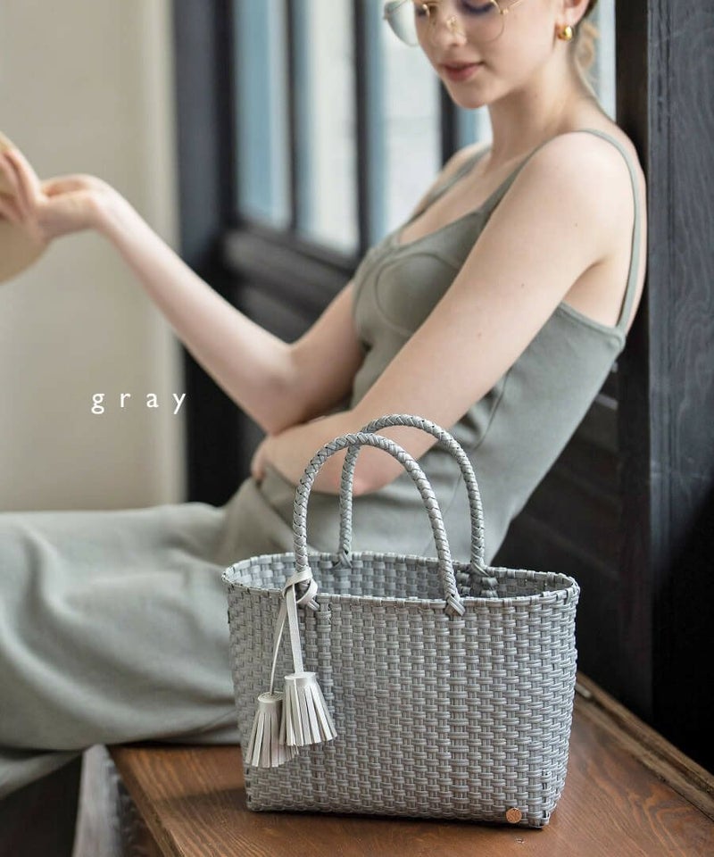 夏バッグ メルカドバッグ かごバッグ トートバッグ レディース 軽い ミニトート ビニールバッグ プールバッグ【Bacerra ベセラ Sサイズ】マルシェバッグ エコバッグ アウトドア カゴバッグ シンプル 可愛い お守り チャーム プレゼント ブランド HAYNI ヘイニ