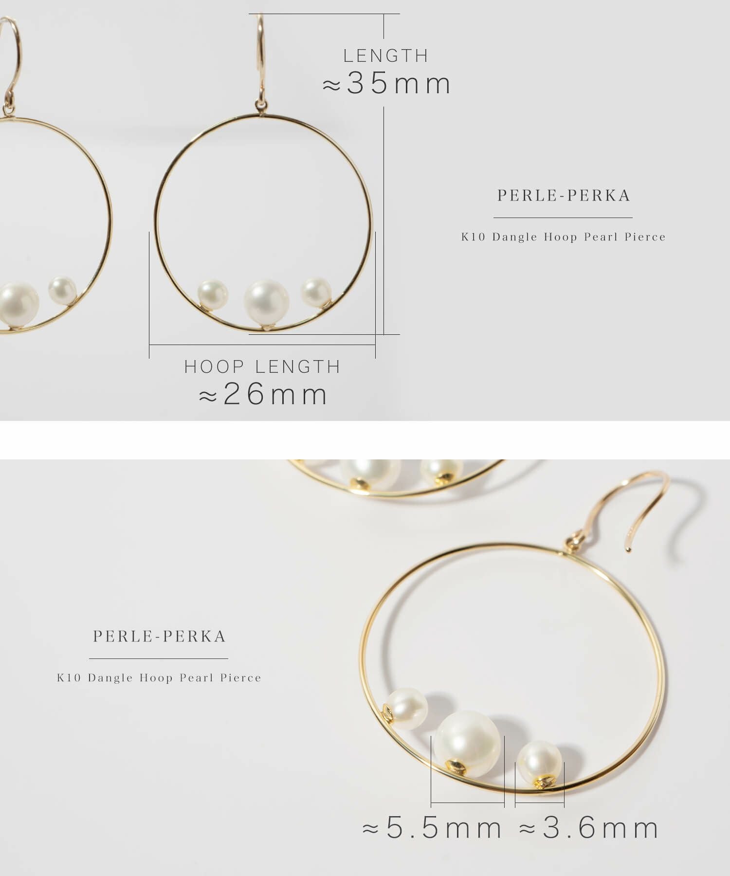 パール ピアス 揺れる フープ 【perle-perka ペルル・ペルカ】 淡水