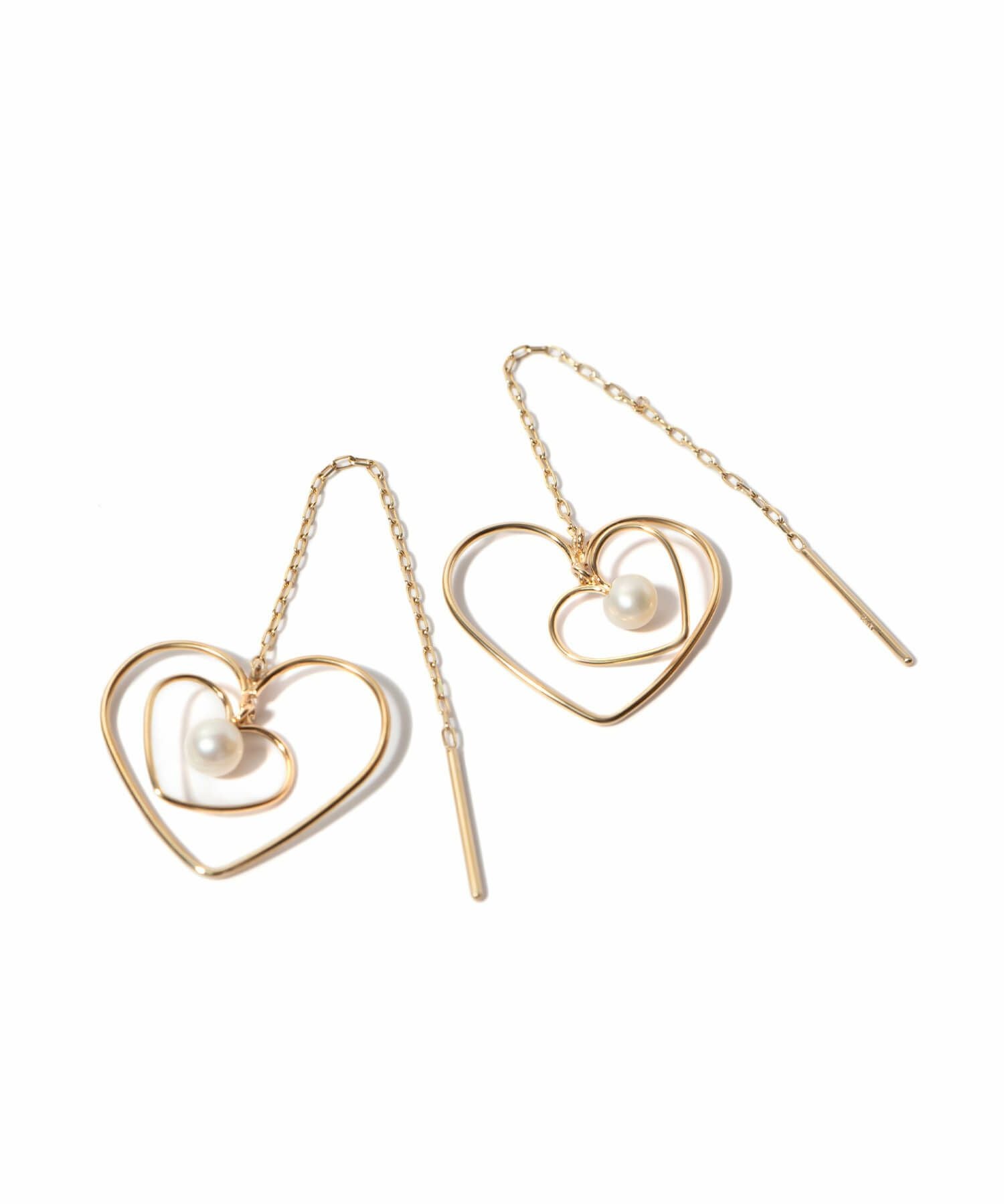 パール ピアス 揺れる ハート ピアス キラキラ 【perle-hearts-pe