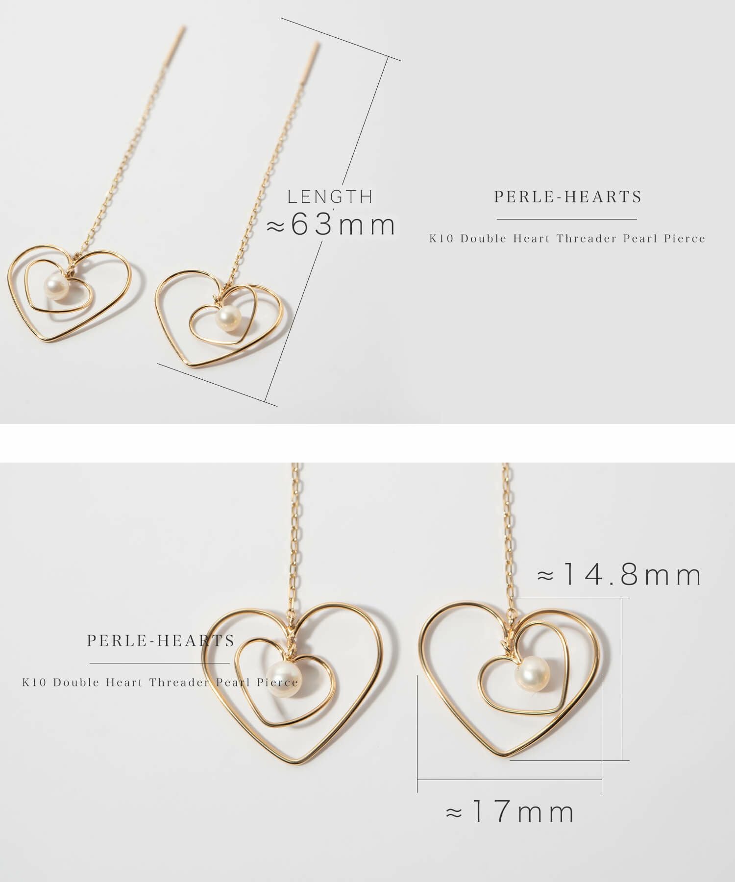 パール ピアス 揺れる ハート ピアス キラキラ 【perle-hearts-pe