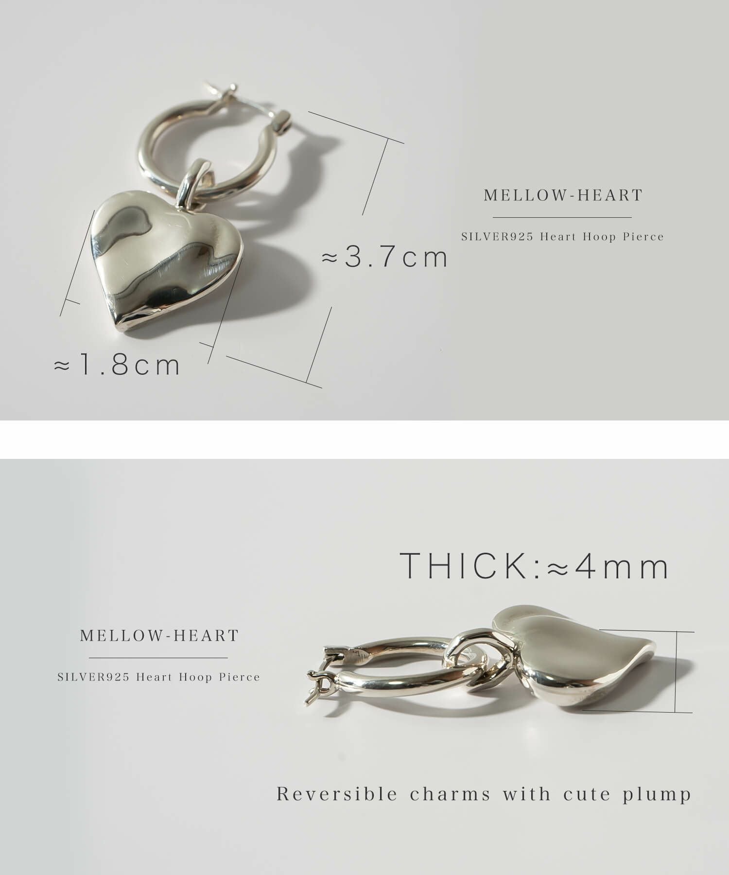 ピアス ハート フープピアス 【mellow-heart-pe メロウ・ハートピアス