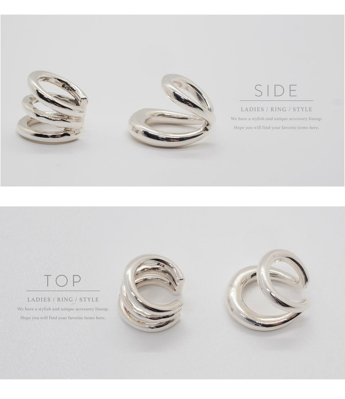 イヤーカフシンプルレディースシルバー925ノンホールピアスピアリング大ぶり【RHENEレーネ】18kゴールド仕上げイヤリングSilver925金属アレルギー対応片耳用フックピアスカジュアルフォーマルおしゃれ