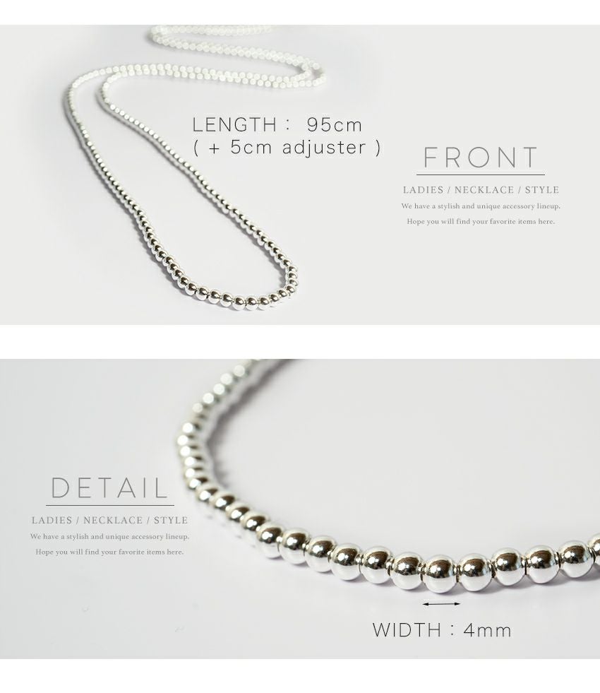Silver925 Ball Chain Necklace -パルミラ ロング- | Ops.(オプス)公式