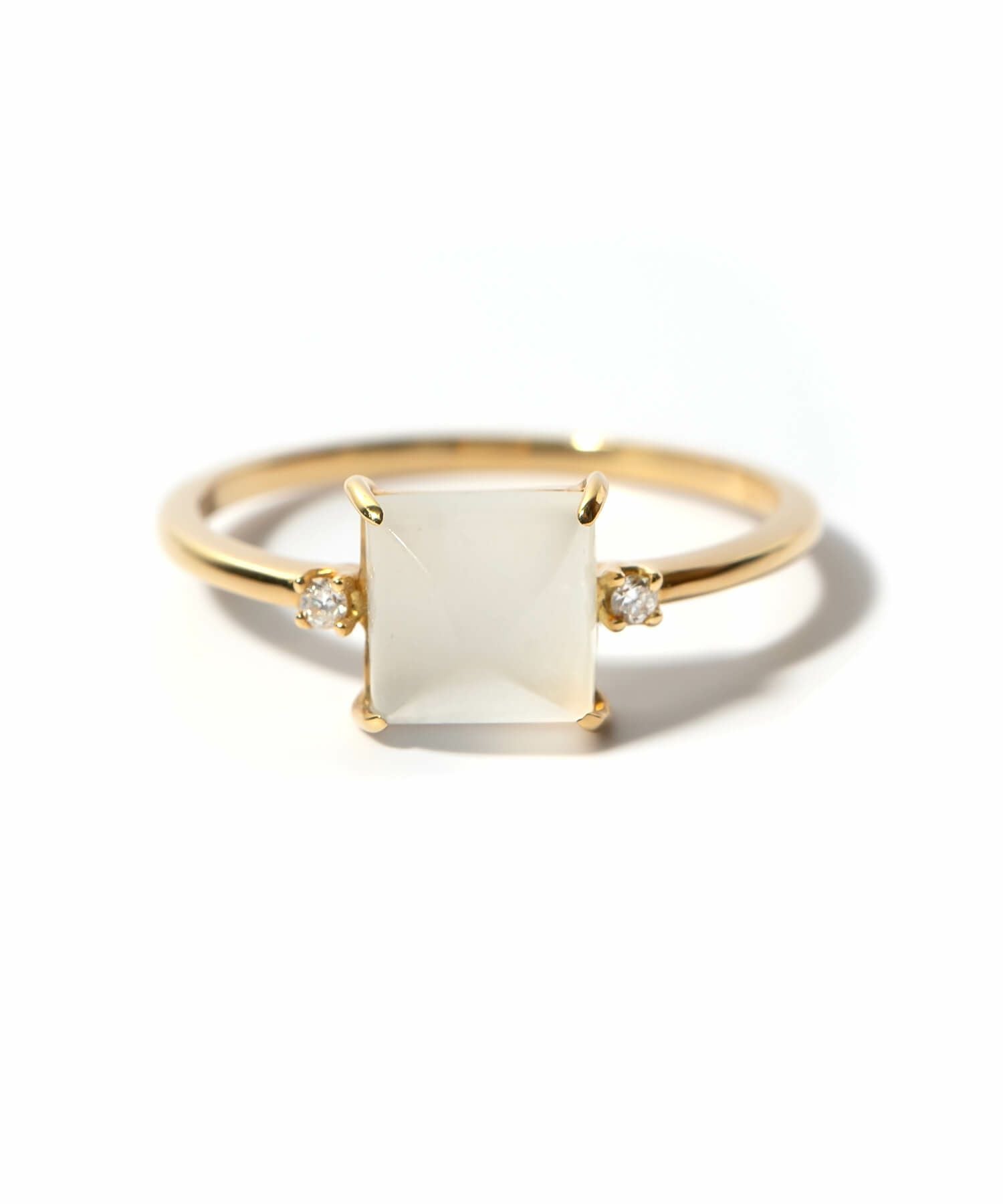 ムーンストーン ダイヤモンド 天然石 リング 10K【tetra-noll-ring