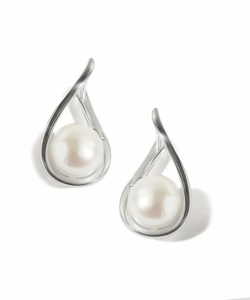 パールピアス一粒ぶら下がりシルバー925金属アレルギー対応フープ【Afrizo-fyraアフリジオ・フィラ】ドロップピアスピアス18k仕上げ真珠ピアス普段使いシルバーゴールドピアスニッケルフリーシンプルピアスプレゼント女性誕生日30代40代50代