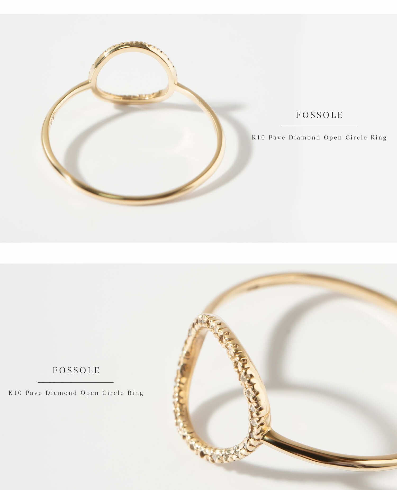 リング ゴールド 10k 【fossole-ring フォッソーレ】 k10 リング 10金