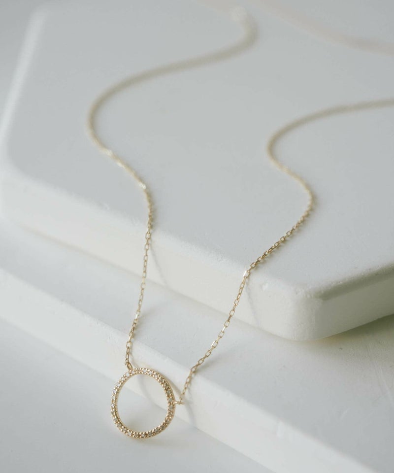 ネックレスレディースシンプルk10【fossole-nkフォッソーレ】10k10金ダイヤモンドネックレスチェーン長さ調節金属アレルギー対応ゴールドスキンジュエリー大人可愛いコーデ30代冬シンプル華奢細身大人可愛いおしゃれ誕生日プレゼント女性