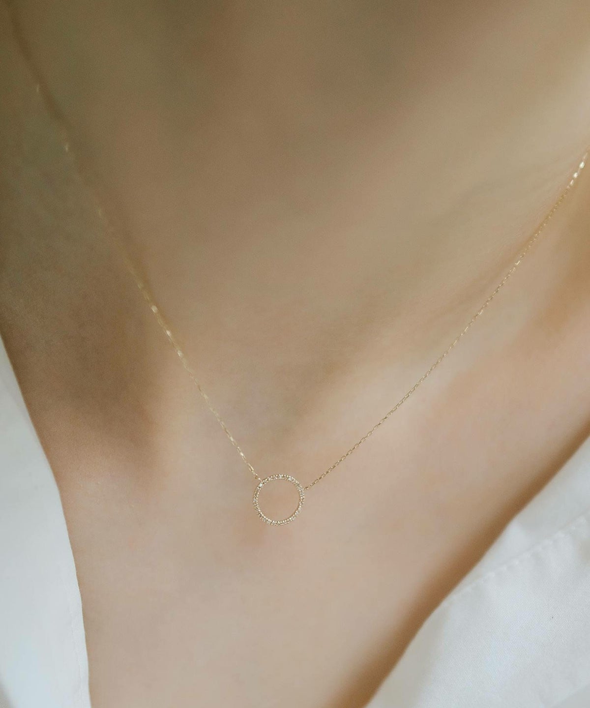 ネックレスレディースシンプルk10【fossole-nkフォッソーレ】10k10金ダイヤモンドネックレスチェーン長さ調節金属アレルギー対応ゴールドスキンジュエリー大人可愛いコーデ30代冬シンプル華奢細身大人可愛いおしゃれ誕生日プレゼント女性