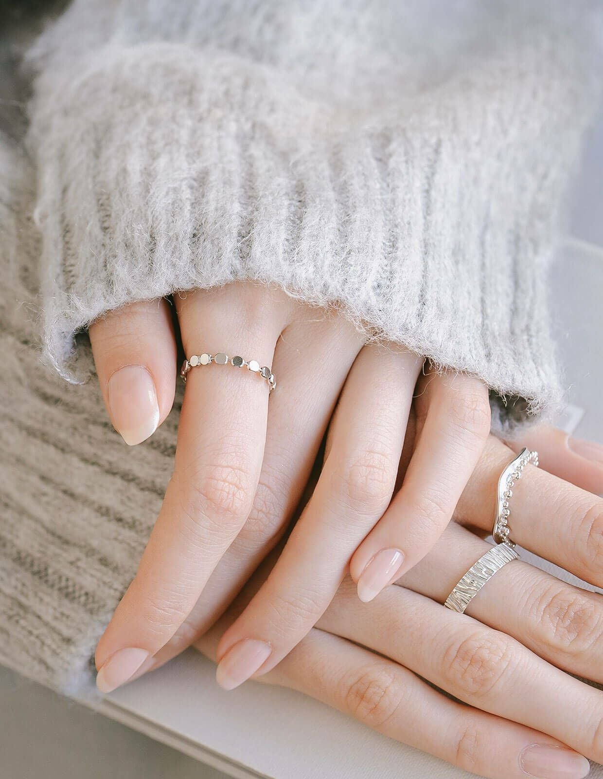 ドット リング 指輪 レディース シルバー k18 仕上げ 【kivia-ring