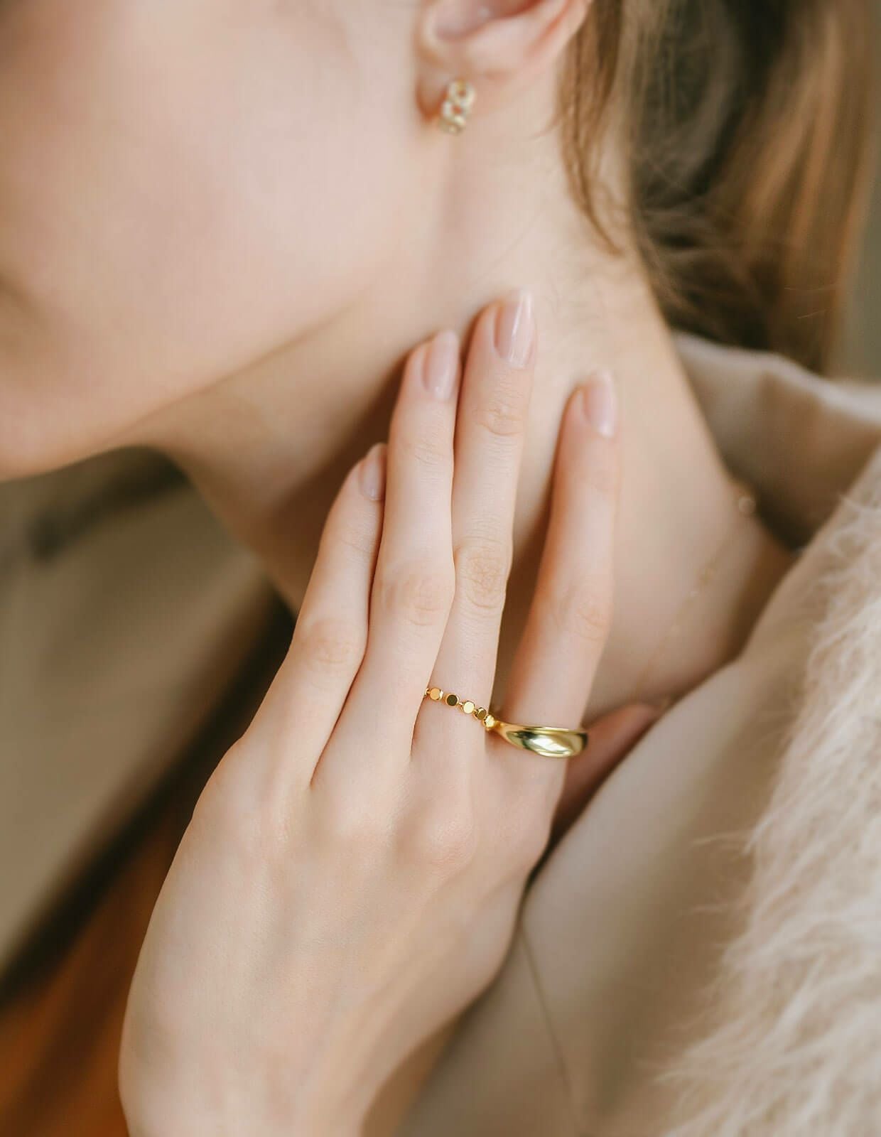 ドット リング 指輪 レディース シルバー k18 仕上げ 【kivia-ring
