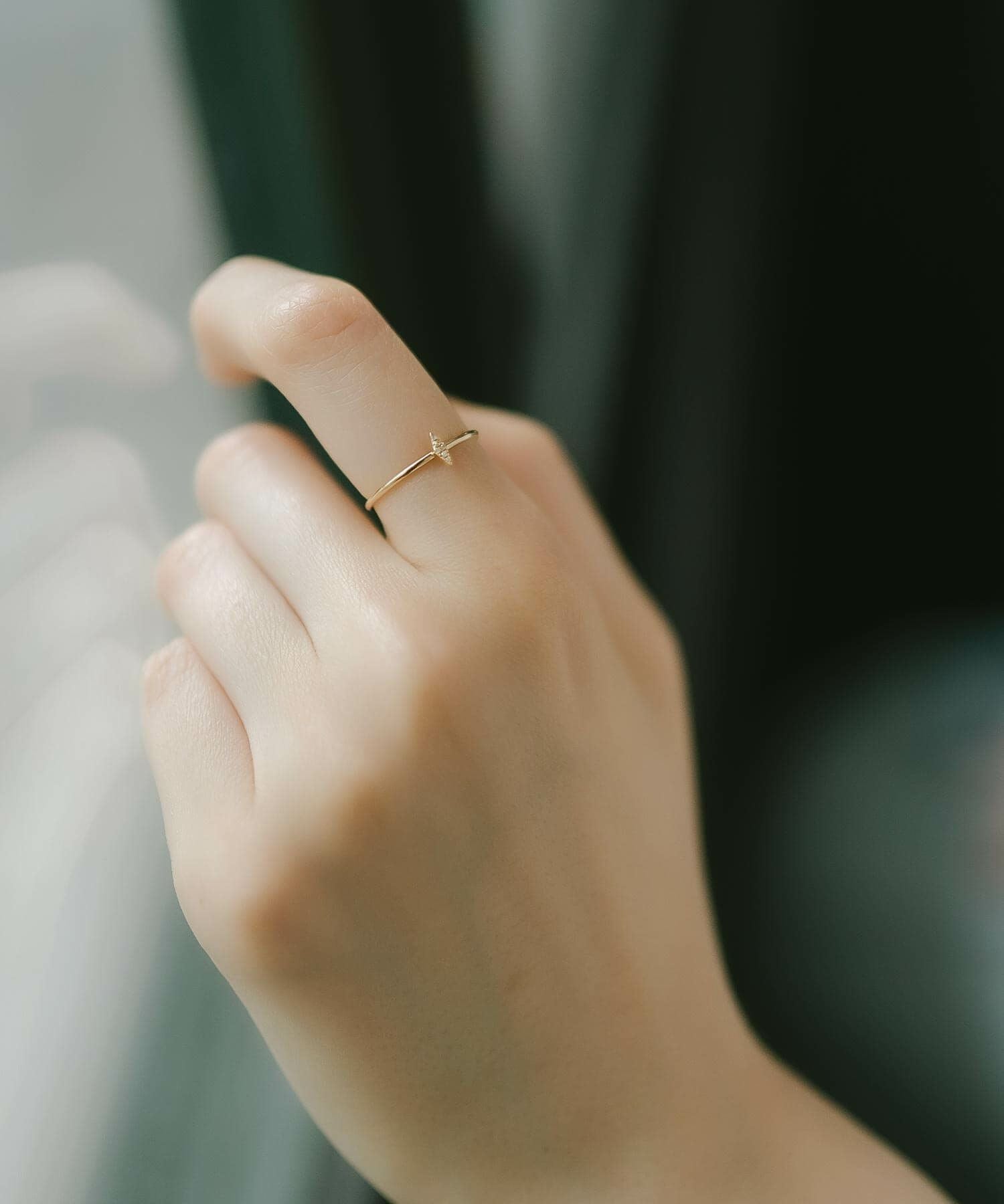 パヴェ 重ね付け ダイヤ リング ゴールド 10k 【fostella フォステラ