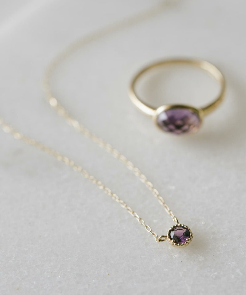 アメジスト ブルートパーズ ネックレス ペンダント 天然石 チェーン K10 【gloa-fem-nk グロア・フェム】 10金 ネックレス レディース アメシスト イエローゴールド 10K 金属アレルギー 対応 ゴールド おしゃれ 誕生石 ネックレス パワーストーン お守り