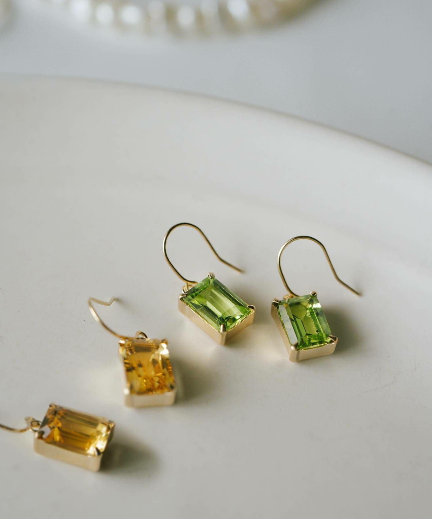 talkative ピアス　シトリン talkative(トーカティブ) Herkimer Quartz / Long Chain