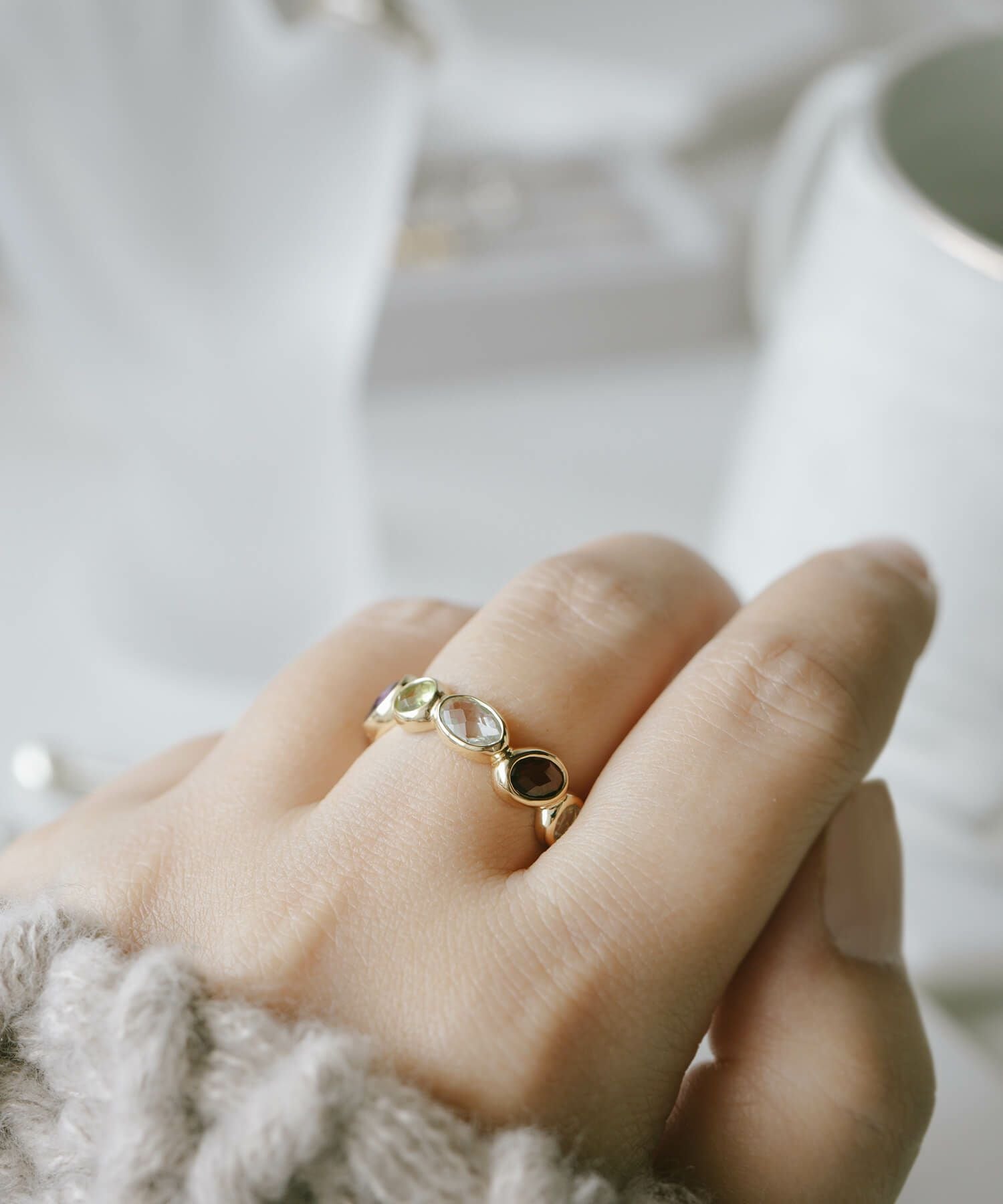 エタニティリング ゴールド リング 天然石 マルチカラー Ops.(オプス