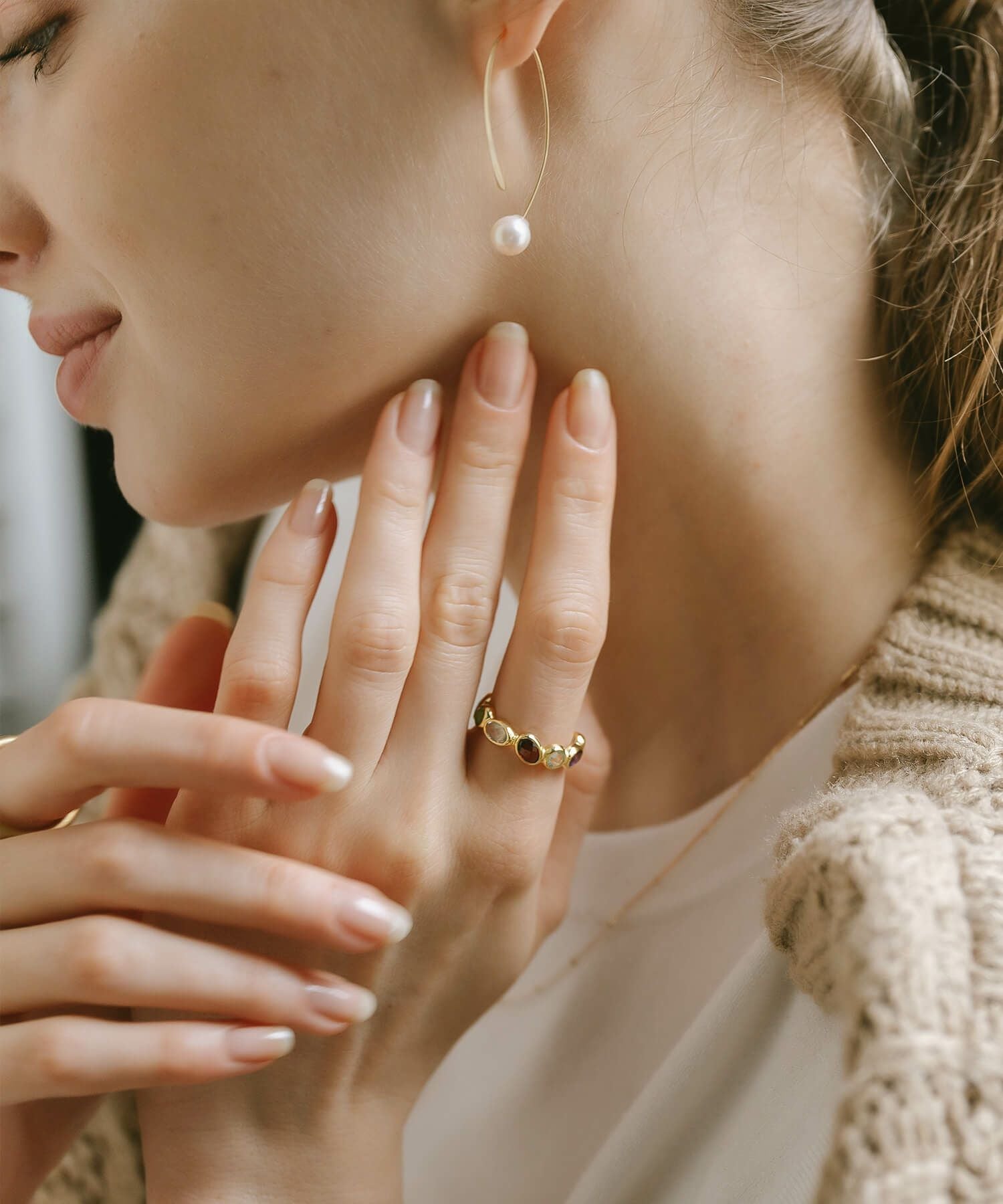 エタニティリング ゴールド リング 天然石 マルチカラー Ops.(オプス