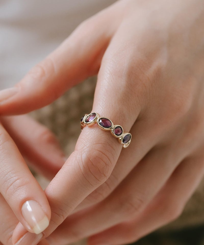 エタニティリング 人気 ブランド 天然石 普段使い ゴールド 大きめ カラフル アメジスト