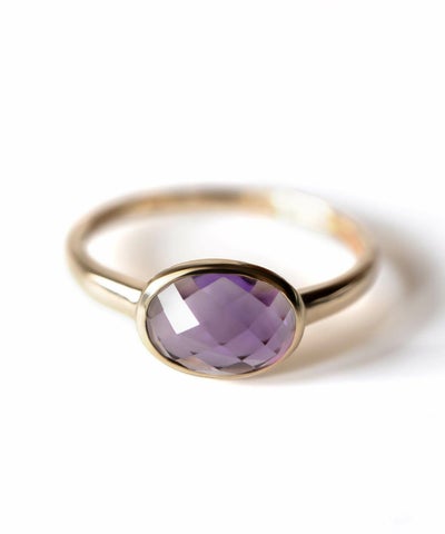 アメジスト リング 天然石 イエローゴールド 【gloa-tva-ring グロア 