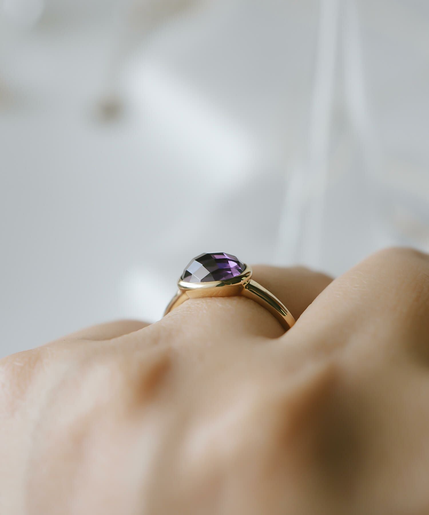 アメジスト リング 天然石 イエローゴールド 【gloa-tva-ring グロア