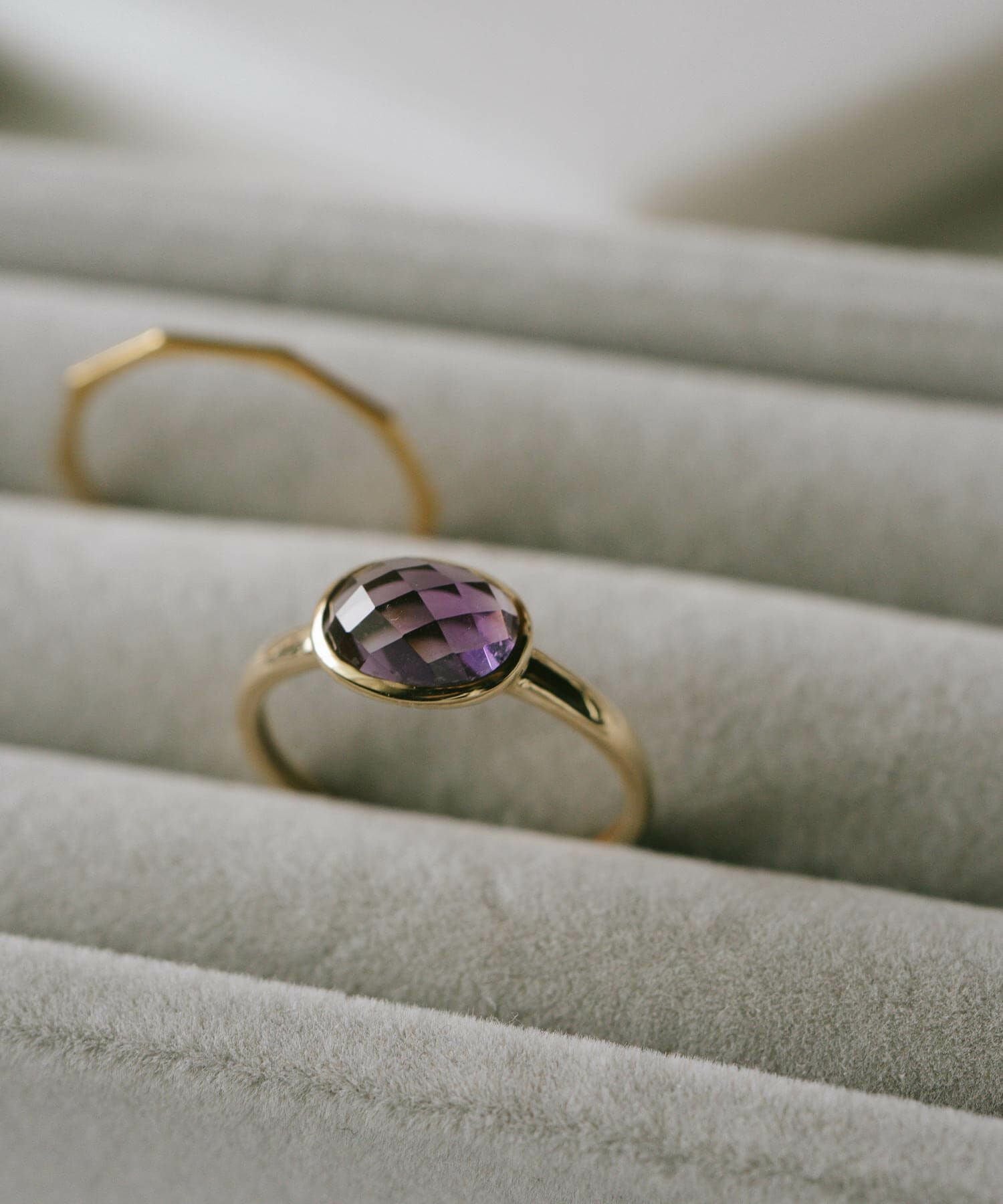 アメジスト リング 天然石 イエローゴールド 【gloa-tva-ring グロア