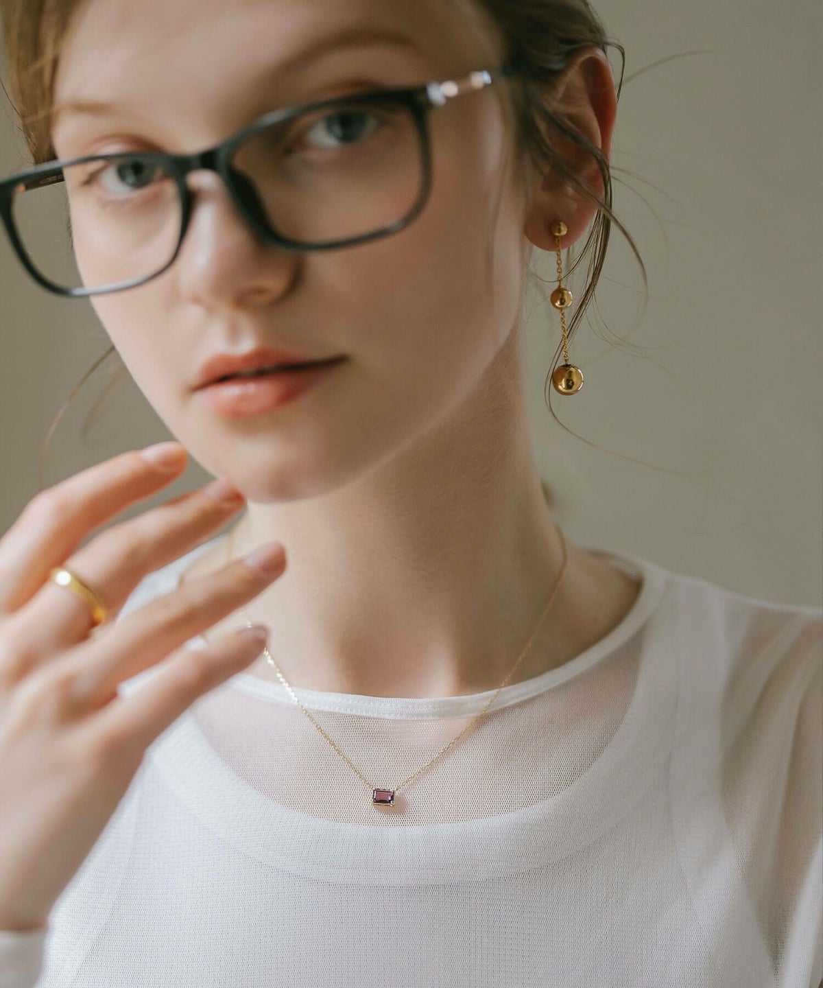 天然石 ネックレス  アメジスト ブルートパーズ イエローゴールド 【tetra-sju テトラ・フユ】 レクタングル 長方形 アメシスト ネックレス ペンダント ネックレス レディース 10K 金属アレルギー 対応 10金 k10 ゴールド おしゃれ 誕生石 ネックレス パワーストーン お守り