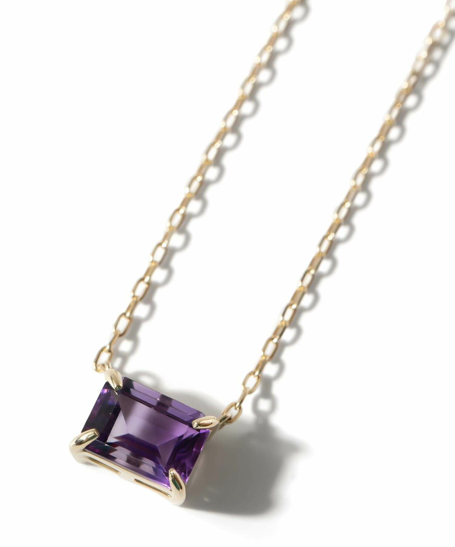 アメジスト ネックレス 天然石 イエローゴールド 【tetra-sju テトラ