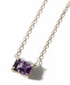 天然石 ネックレス  アメジスト ブルートパーズ イエローゴールド 【tetra-sju テトラ・フユ】 レクタングル 長方形 アメシスト ネックレス ペンダント ネックレス レディース 10K 金属アレルギー 対応 10金 k10 ゴールド おしゃれ 誕生石 ネックレス パワーストーン お守り