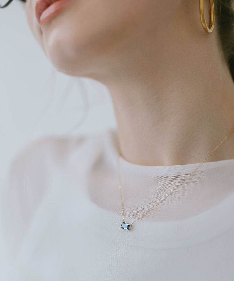 天然石 ネックレス  アメジスト ブルートパーズ イエローゴールド 【tetra-sju テトラ・フユ】 レクタングル 長方形 アメシスト ネックレス ペンダント ネックレス レディース 10K 金属アレルギー 対応 10金 k10 ゴールド おしゃれ 誕生石 ネックレス パワーストーン お守り