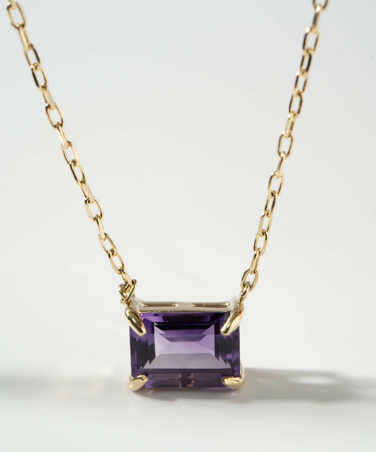 天然石 ネックレス  アメジスト ブルートパーズ イエローゴールド 【tetra-sju テトラ・フユ】 レクタングル 長方形 アメシスト ネックレス ペンダント ネックレス レディース 10K 金属アレルギー 対応 10金 k10 ゴールド おしゃれ 誕生石 ネックレス パワーストーン お守り