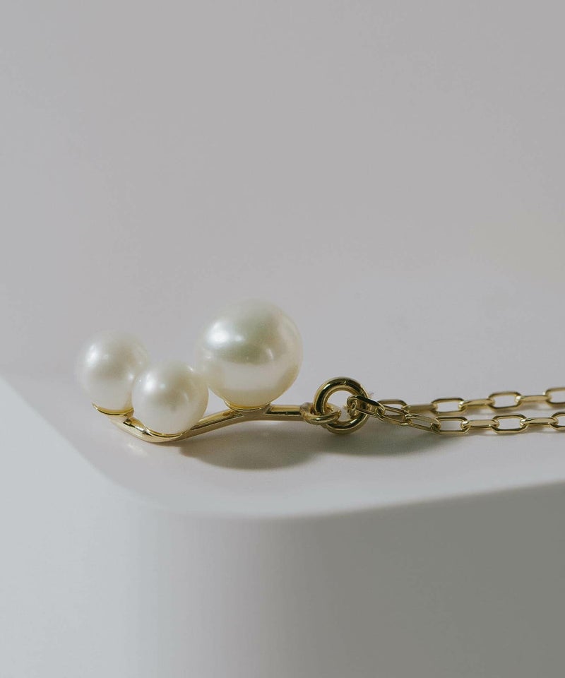 パールネックレス3連40cmレディースシンプル【perle-ecumeペルル・エキューム】真珠淡水パールネックレス小粒カジュアル金属アレルギー対応レディースゴールドスキンジュエリーシンプル上品華奢細身大人可愛いおしゃれ