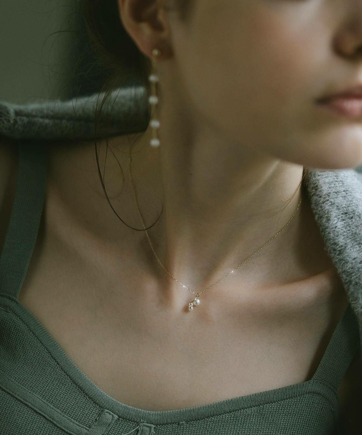 パールネックレス3連40cmレディースシンプル【perle-ecumeペルル・エキューム】真珠淡水パールネックレス小粒カジュアル金属アレルギー対応レディースゴールドスキンジュエリーシンプル上品華奢細身大人可愛いおしゃれ